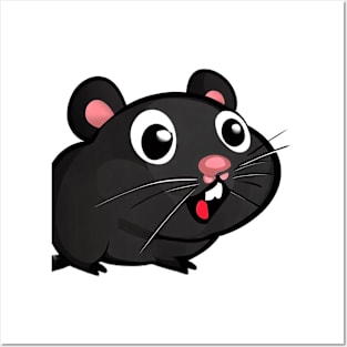 Funny black hamster Posters and Art